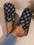 Plus Size Women's Plaid Platform Slippers