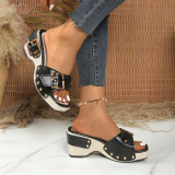 Plus Size Women's Platform Studded Sandals