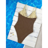 Summer Women's Polka Dot Slim Fit One-Piece Swimsuit