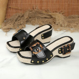 Plus Size Women's Platform Studded Sandals