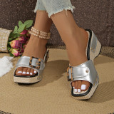 Plus Size Women's Platform Studded Sandals
