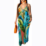 Summer Women's Loose Sleeveless V-Neck Strap Dress