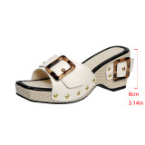 Plus Size Women's Platform Studded Sandals