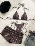 Summer Women's Polka Dot Bikini Three-Piece Set