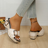Plus Size Women's Platform Studded Sandals