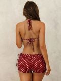 Summer Women's Polka Dot Bikini Three-Piece Set
