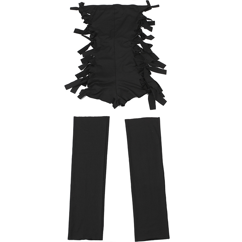 Strapless Lace-Up Hollow Jumpsuit Set for Summer Parties