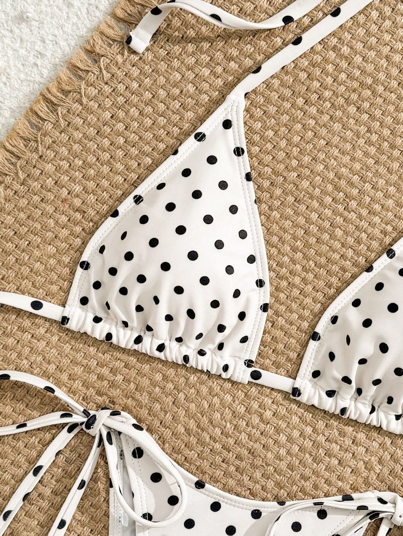 Polka Dot Three-Piece Bikini Set for Summer Holidays