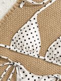 Summer Women's Polka Dot Bikini Three-Piece Set