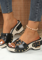Plus Size Women's Platform Studded Sandals