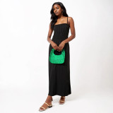 Summer Women's Solid Color Strap Fashion Dress