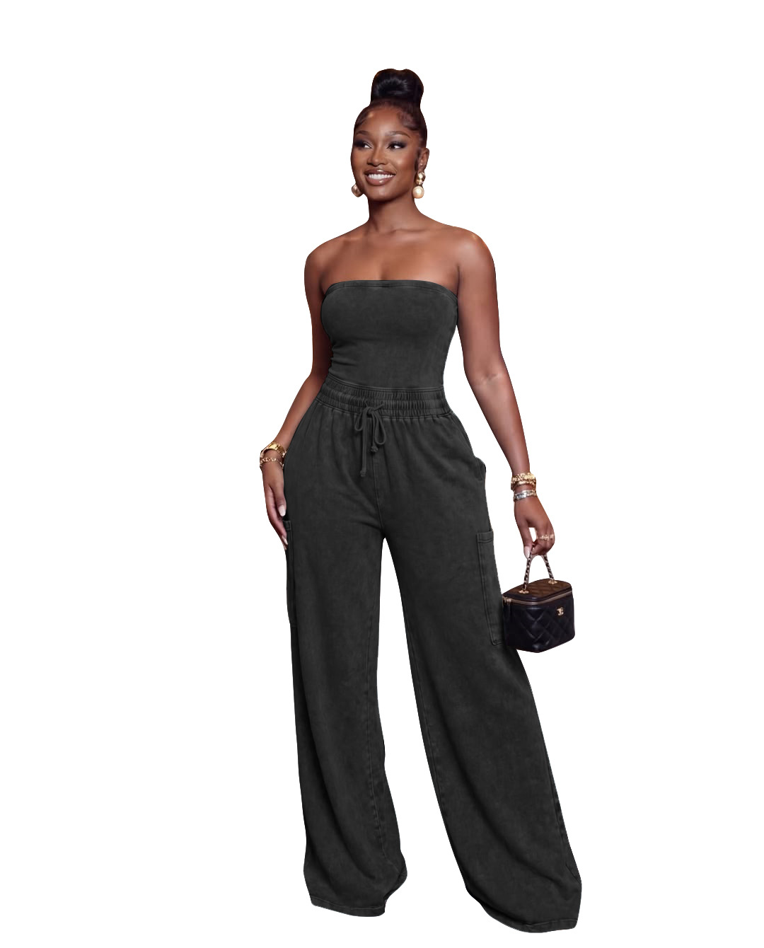 Strapless Wide-Leg Jumpsuit for Casual Summer Days