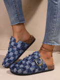 Plus Size Women's Plaid Platform Slippers