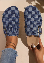 Plus Size Women's Plaid Platform Slippers Plus Size Women's Plaid Platform Slippers