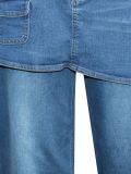 Women American Style Fake Two-Piece Denim Wide-Leg Pant