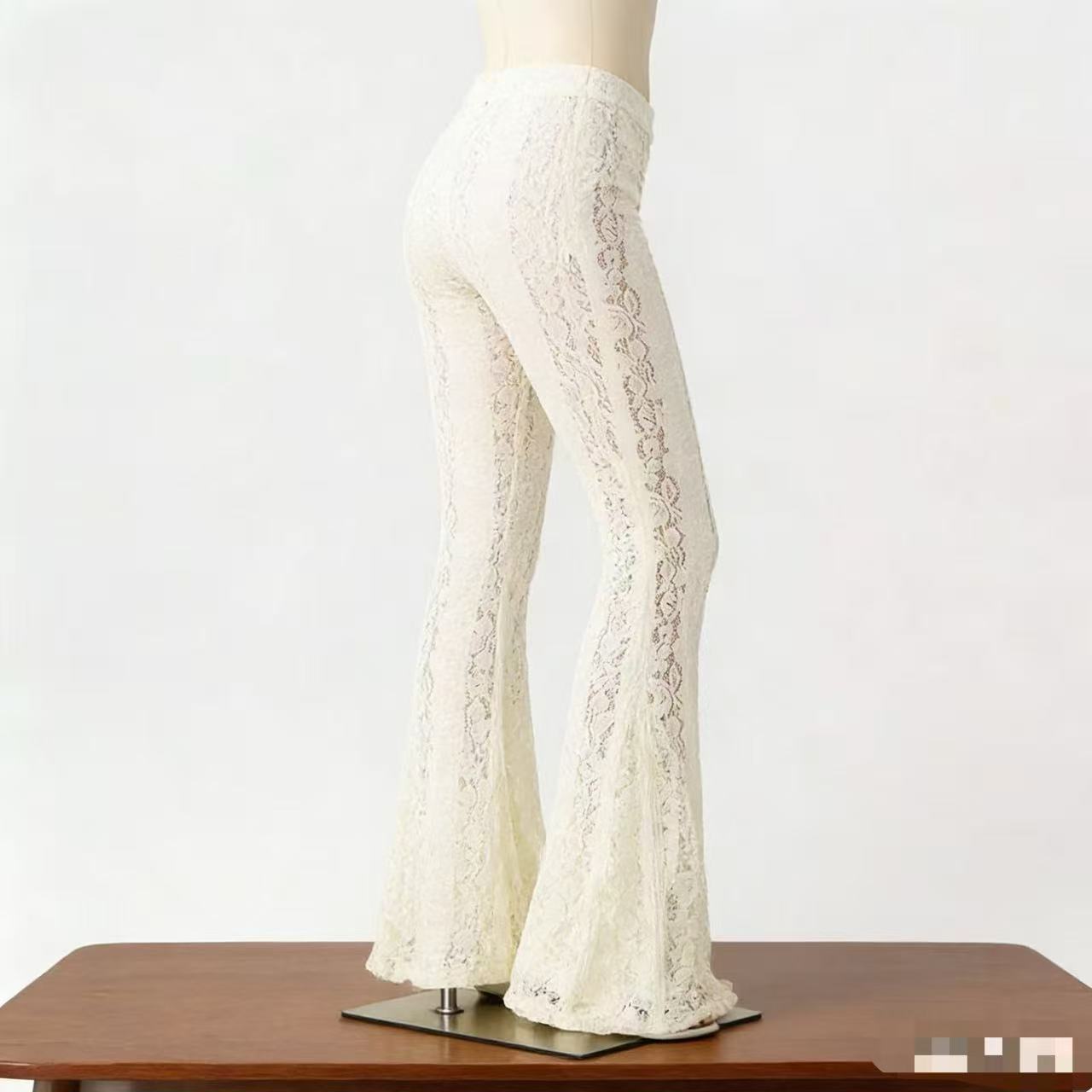 Lace Bell Bottom Pants for Spring Evening Wear