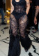 Women Lace See-Through Casual Drawstring Pants