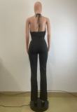 Women Summer Halter Neck Cut-Out Camisole Jumpsuit