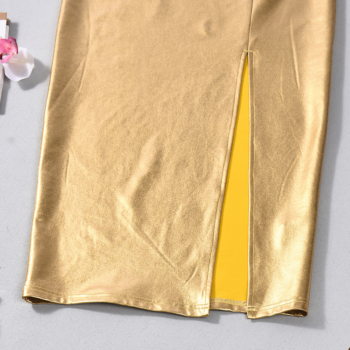 Strapless Metallic Dress for Summer Evening Parties