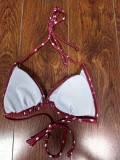 Women Bikini Sexy Polka Dot Beachwear Swimwear Three-Piece Set
