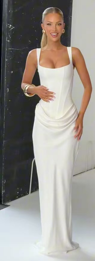 Square Neck Camisole Maxi Dress for Evening Events