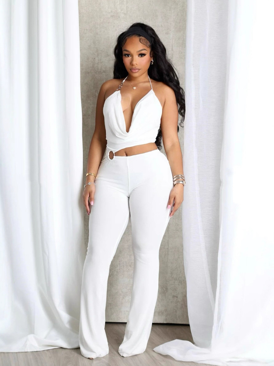 Halter Neck Cut-Out Camisole Jumpsuit for Summer