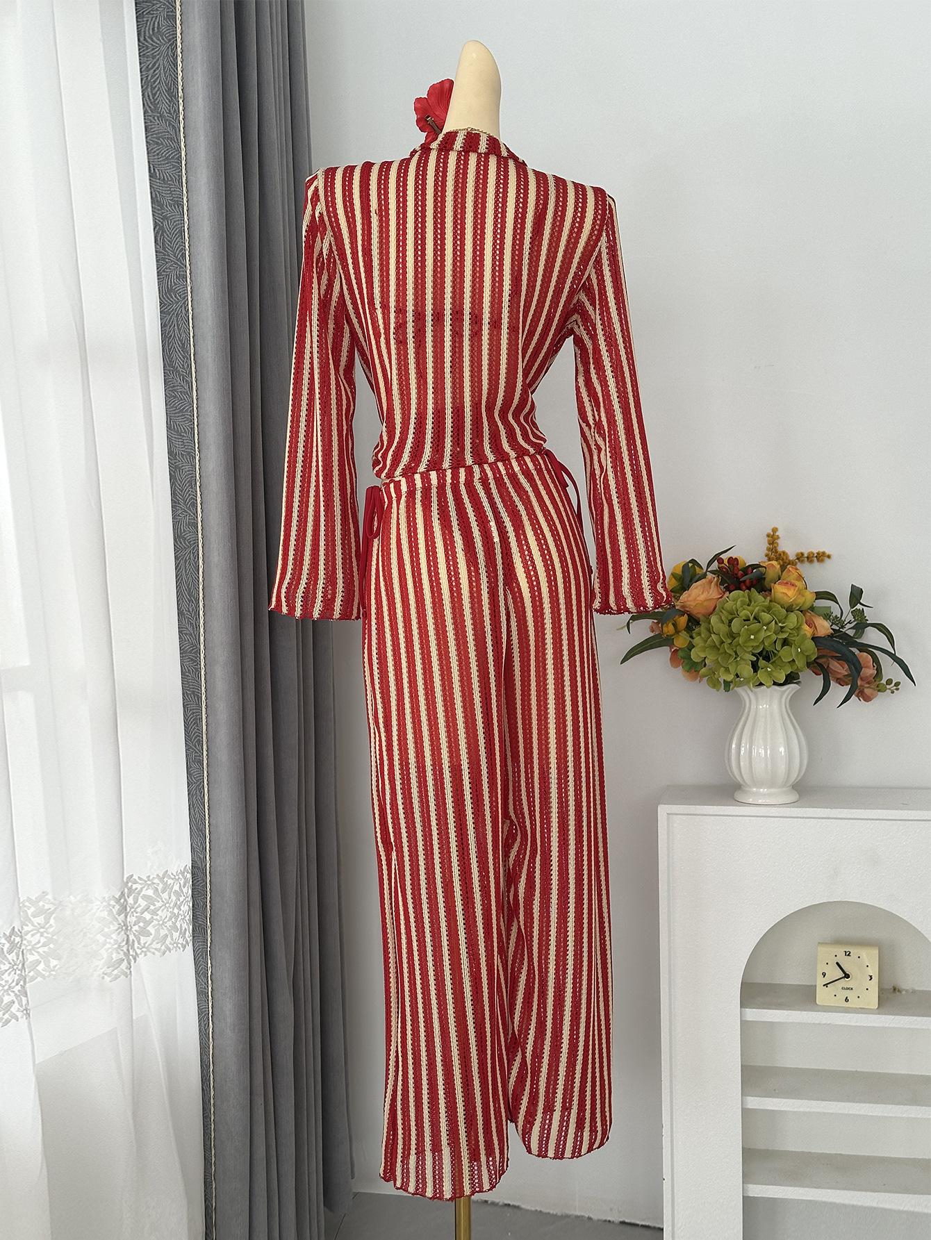 Striped Two-Piece Swimsuit Set for Beach Holidays