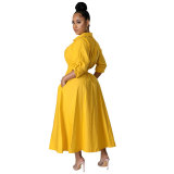 Plus Size Women Casual Long Sleeve Solid Color Shirt