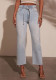 Women Casual Lace-Up Washed Denim Pants