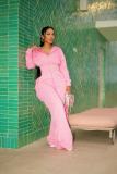 Women Casual Long Sleeve Zipper Top and Wide-Leg Pants Two-Piece Set