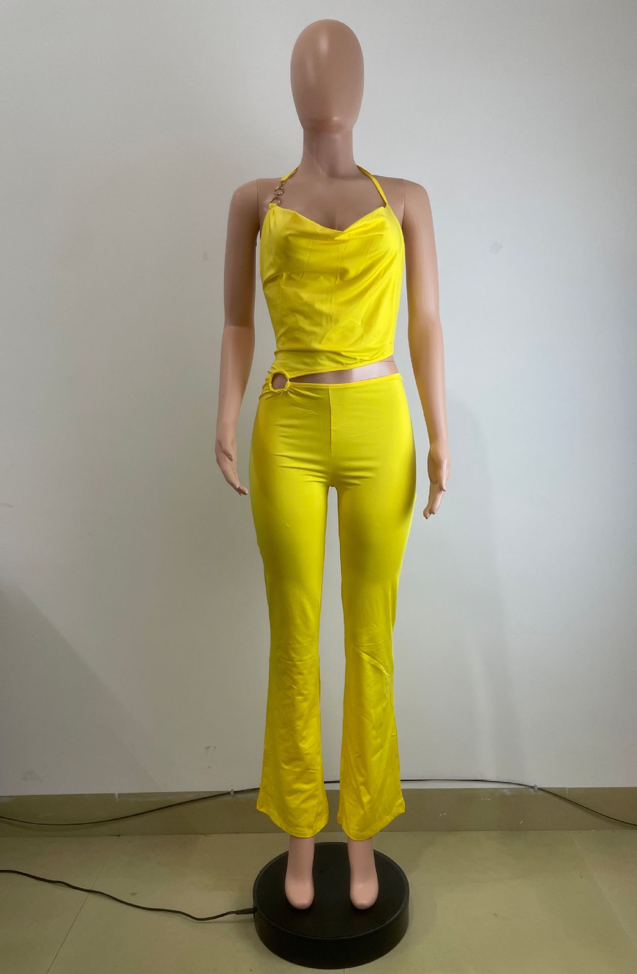 Halter Neck Cut-Out Camisole Jumpsuit for Summer