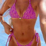 Women Belted Shell Accessory Two-Piece Swimwear