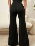 Women Sexy Lace Cut-Out Bell Bottom Pants