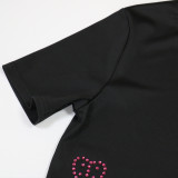 Women Round Neck Beaded Short Sleeve Dress