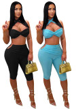 Women Sexy Belted Top and Pant Two-Piece Set