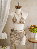 Women Sexy Island Holidays Bikini Three-Piece Swimwear