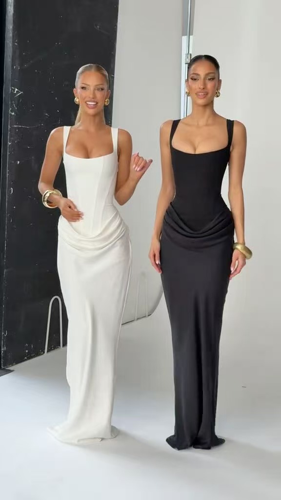 Square Neck Camisole Maxi Dress for Evening Events
