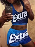 Women Summer Printed Top and Shorts Sexy Two-Piece Set