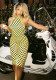 Women Spring Summer Backless Sexy Halter Neck Belted Polka Dot Printed 3/4 Length Jumpsuit