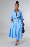 Plus Size Women Casual Long Sleeve Solid Color Shirt