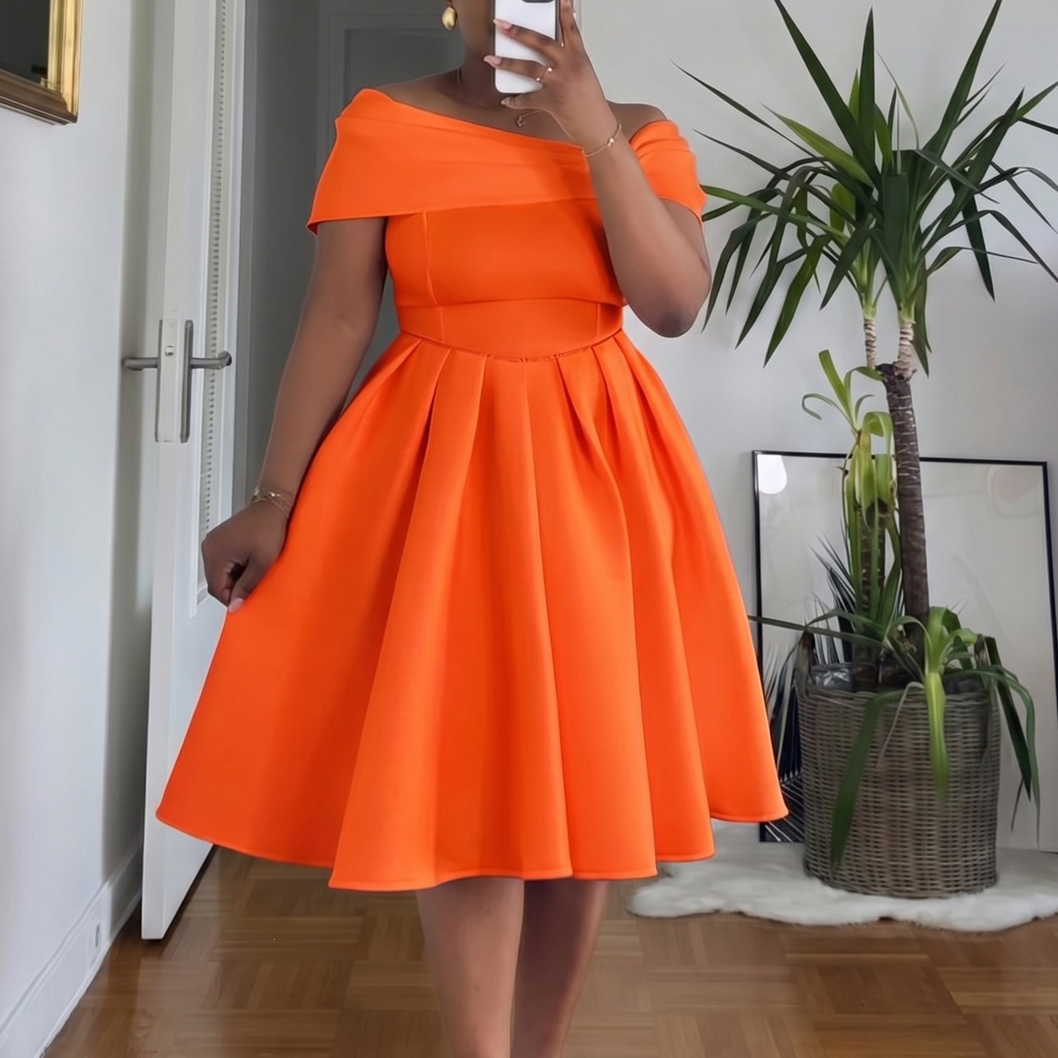 Off-Shoulder African Dress for Summer Casual Outings