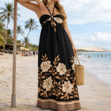 Women Spring Printed Sleeveless Holidays Casual Dress
