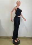 Women Summer Halter Neck Cut-Out Camisole Jumpsuit