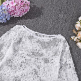 Women Summer Sexy Floral Lace Long Sleeve Top