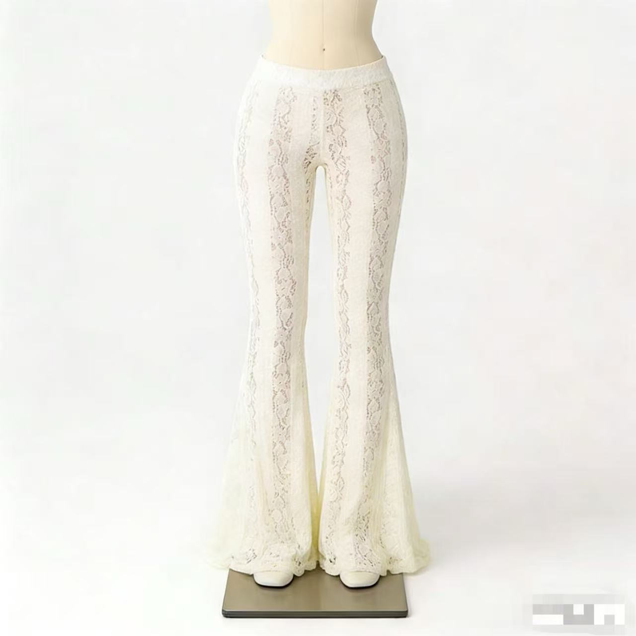 Lace Bell Bottom Pants for Spring Evening Wear