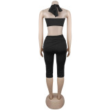 Women Sexy Belted Top and Pant Two-Piece Set
