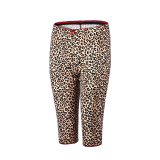 Women Leopard Print Casual 3/4 Length Pants
