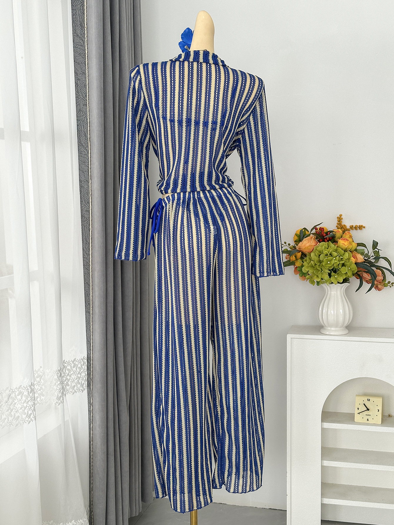 Striped Two-Piece Swimsuit Set for Beach Holidays