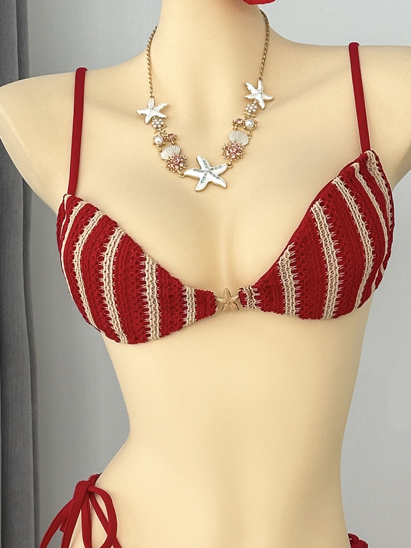 Striped Two-Piece Swimsuit Set for Beach Holidays