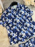 Women Beach Holidays Printed Short Sleeve Shirt and Shorts Two-Piece Set